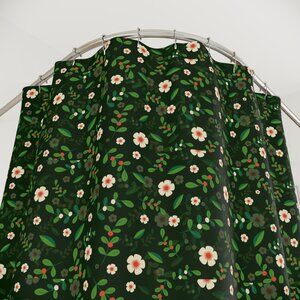 Botanical Elegance Shower Curtain, Floral Bathroom Decor, Green Floral Design